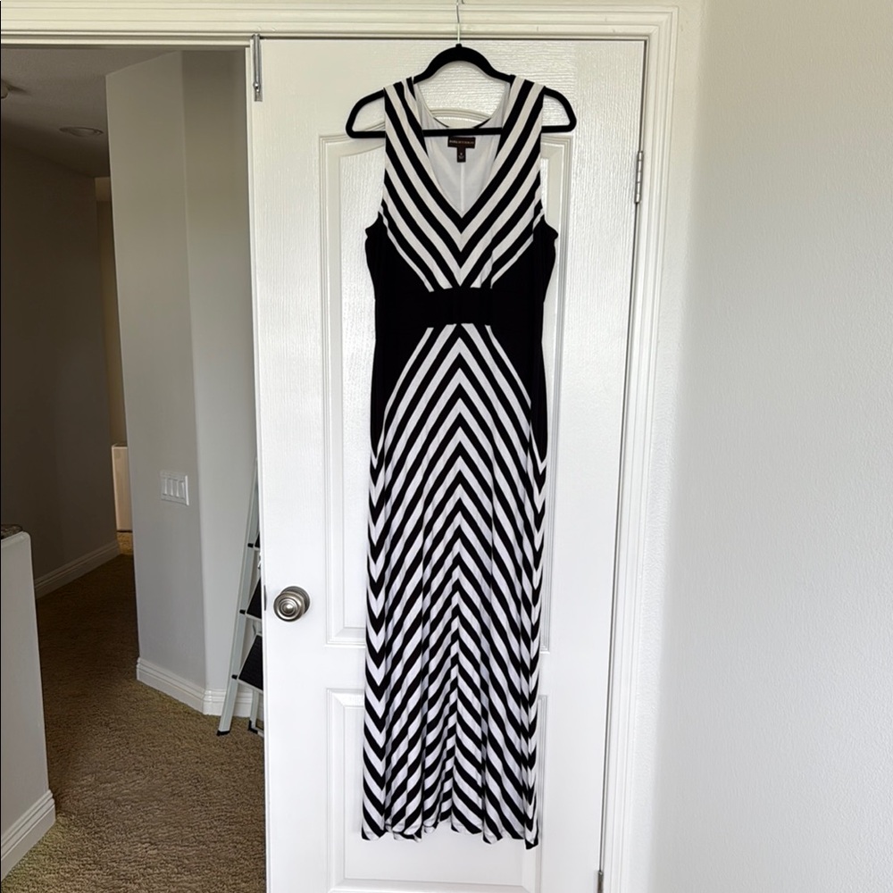 Black and White Striped Maxi Dress